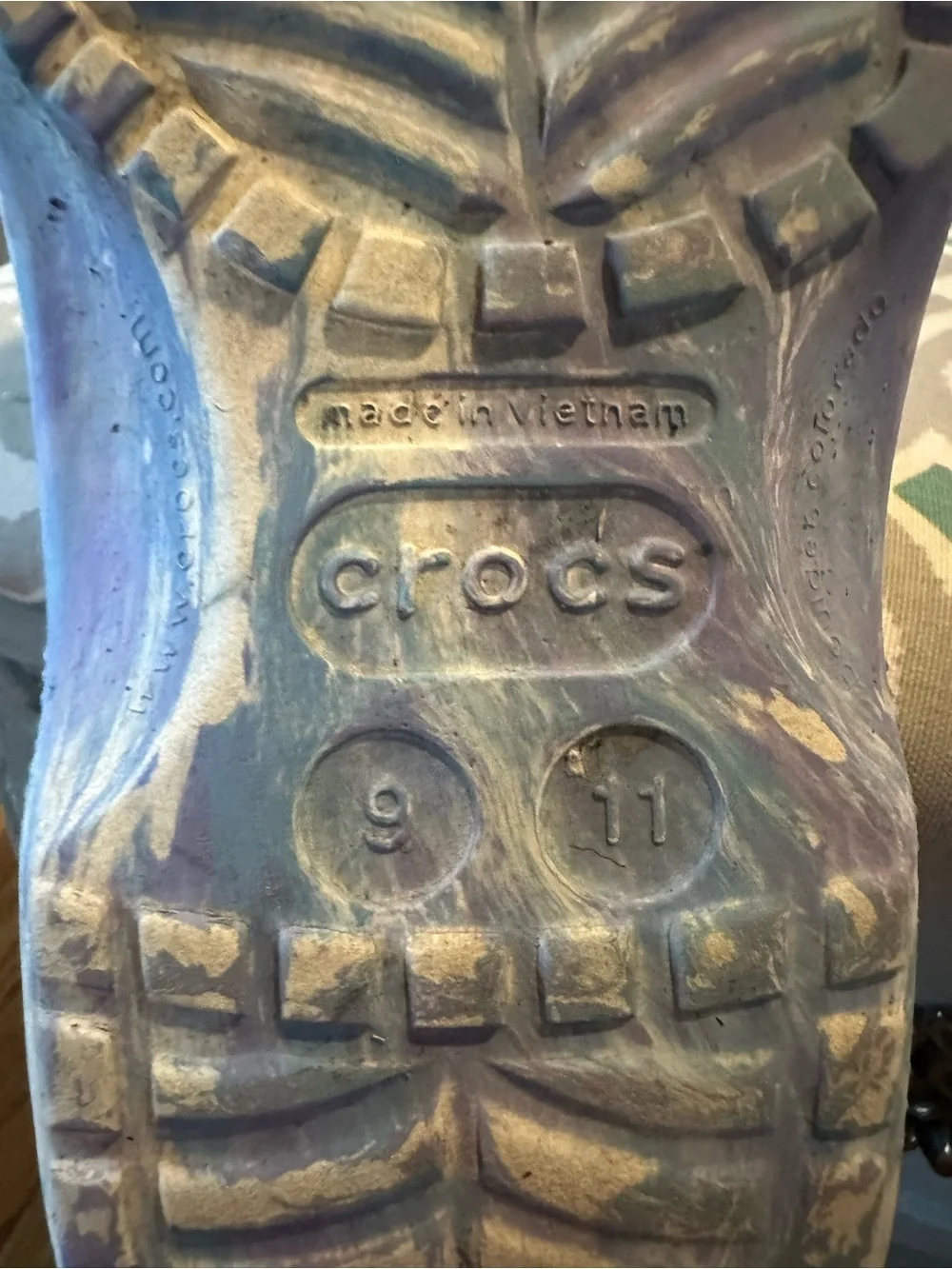 CROCS Kids Tie-Dye Slip-On Clogs in Blue & Purple